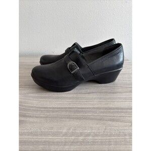 Dansko Mary Jane One Strap Slip On Women’s Black Leather Shoes Eu Sz 41‎ US 10.5